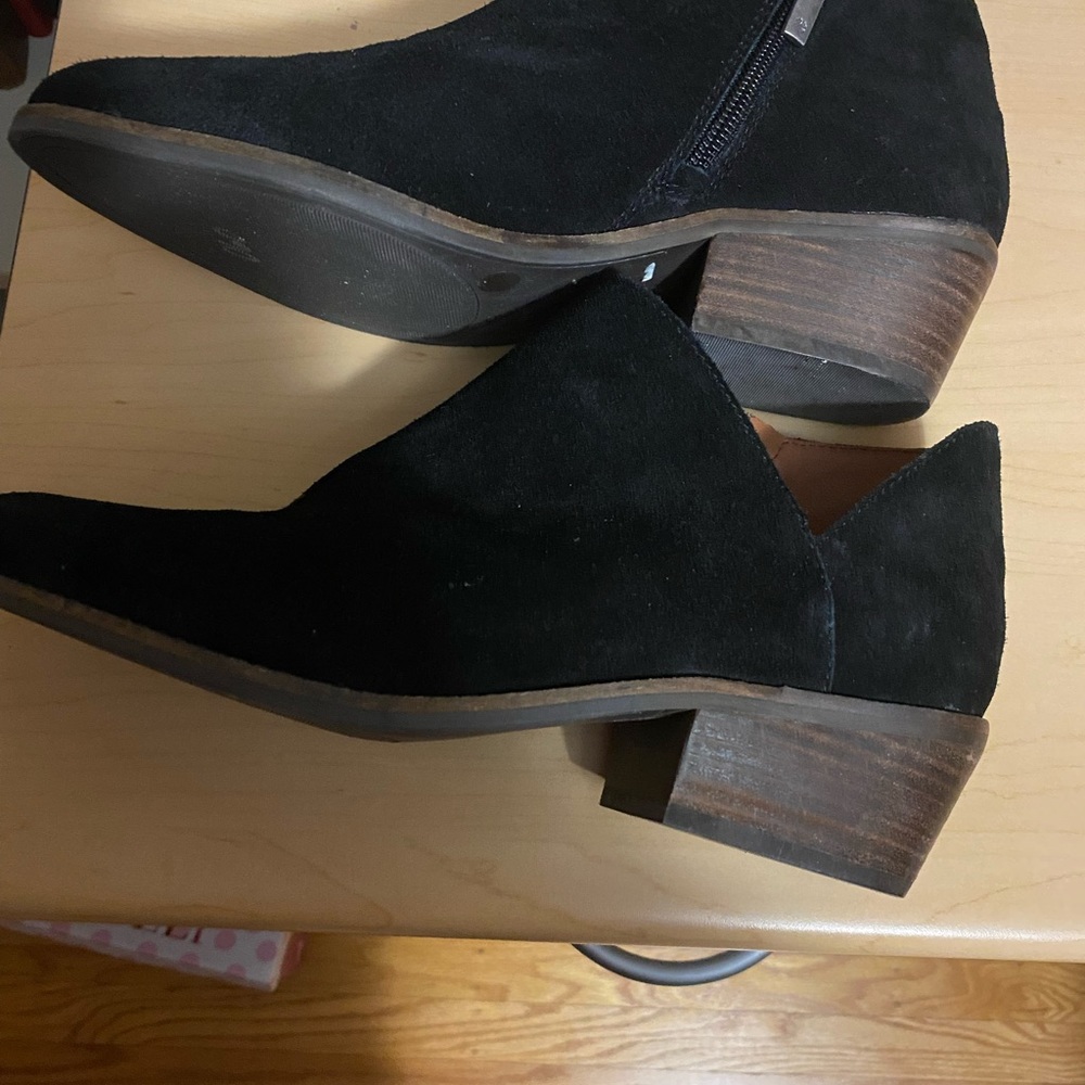 Black suede bootie